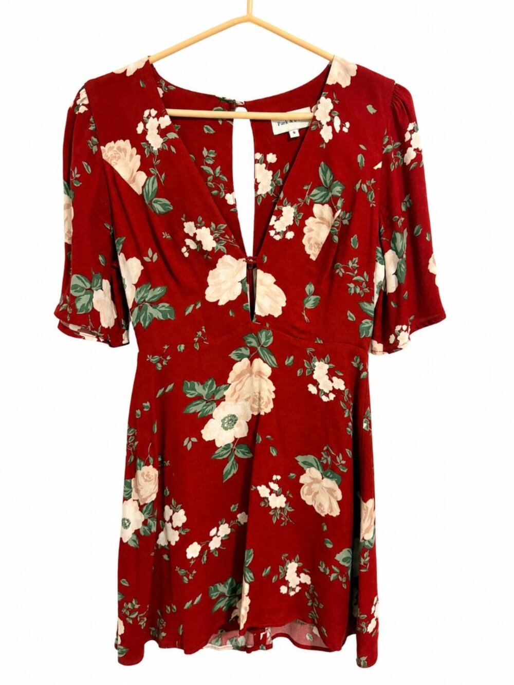 Park & Fifth Red Floral Mini Dress – Size Small